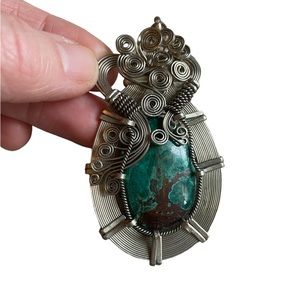 Large Artistian Royston Turquoise Pendant